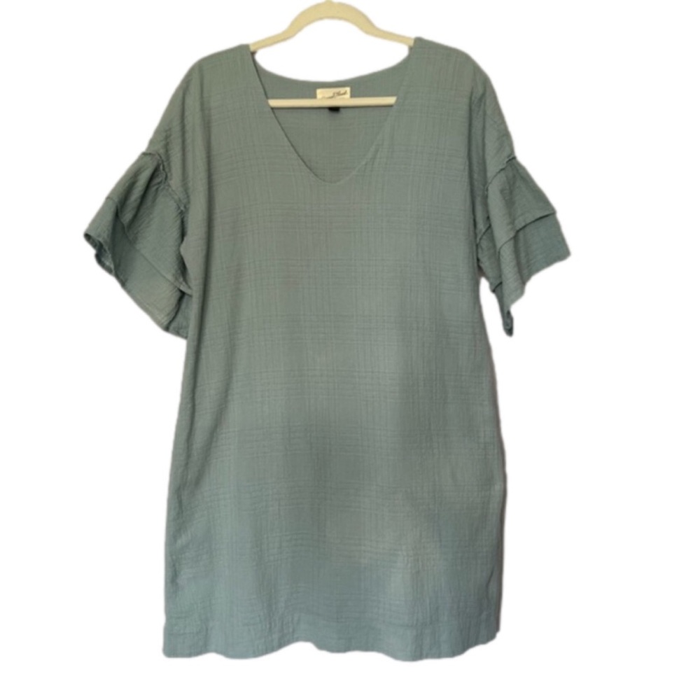 Universal Thread Ruffle Sleeve Cotton Dress Powder Blue Size Medium - Picture 9 of 9
